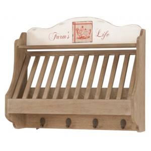 PORTA PLATOS  MADERA GALLINAS 61 X 22 X 54 